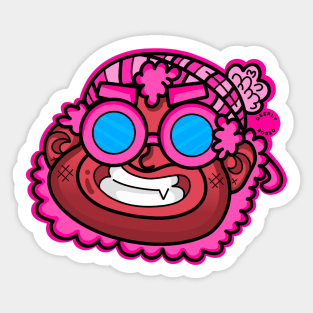 Big Smile Cartoon Head Illustration Sticker